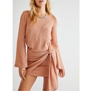 Free People Peach Long Sleeve Dress